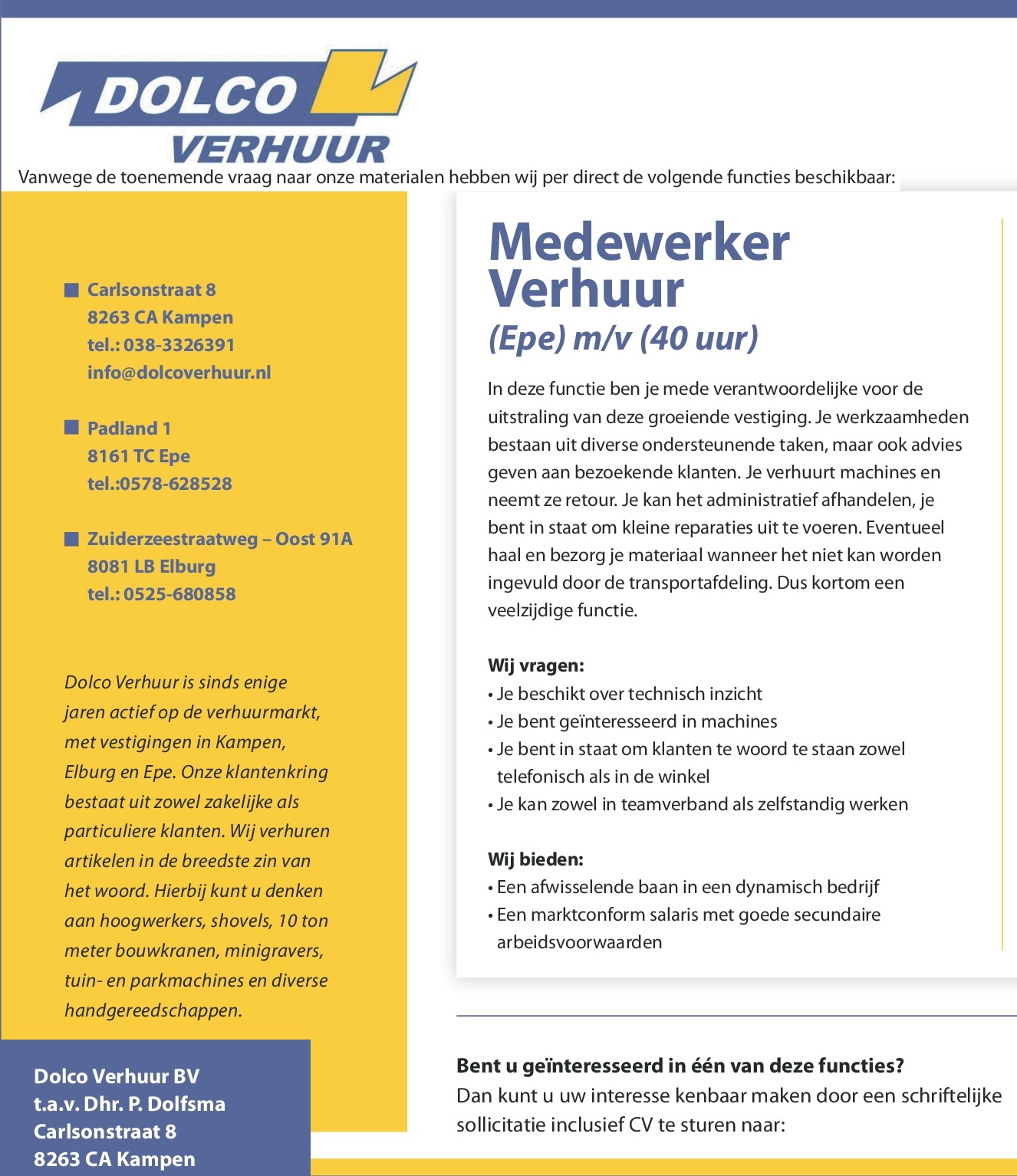 vacature epe